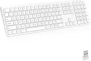 Wireless Keyboard with Number Pad Full Size Slim Silent for Laptop Desktop PC Wi