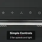 60cm Black Undermount Rangehood, 3-Speed, LED Lights, Quiet Operation