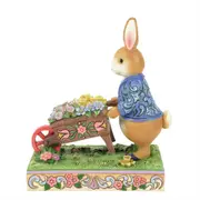 Beatrix Potter by Jim Shore Peter Rabbit with Wheelbarrow Full of Flowers