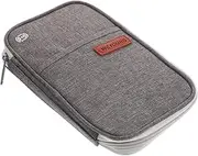 [Minkissy] Travel Document Organizer Passport Holder Portable Passport Bag for Secure Travel Supplies Theft Design Compact Grey Travel Wallet