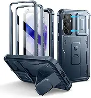 [Dexnor] for Samsung Galaxy A35 5g Case with Built-in Slide Camera Cover & Screen Protector & Kickstand, Heavy-Duty Shockproof Rugged Case Full-Body Bumper Protective - Navy Blue