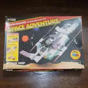 VTG RARE 1989 TYCO Super Blocks Space Adventure Attack Ship NIB Works W/Lego