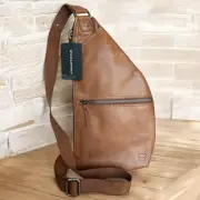 NWT Spikes & Sparrow Brandy Leather Crossbody Sling Bag