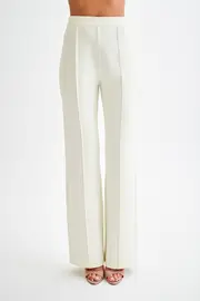 Antonia Pleated Wide Leg Pants - Ivory