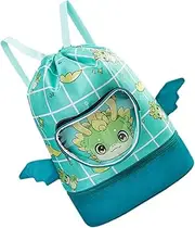 Swim Backpack - Gym Bag with Shoes Compartment,Cute Cartoon, Kids Beach Bag with Wet, Dry Pocket and and Side Pocket for Swimming, Surfing, Travel, Training