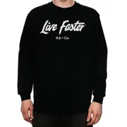 Killer Speed Co. Men Live Faster Crew Neck Regular Fit Jumper Black