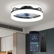 Low Profile Ceiling Fan with lights and Remote, Modern Fandelier Ceiling Fan ...