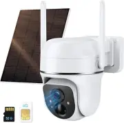 4G LTE Cellular Solar Security Cameras Wireless Outdoor, No Wifi Solar Powered C