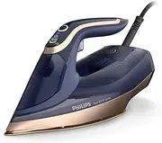 Philips Azur 8000 Series Steam Iron - 85 g/min Continuous Steam, 260 g Turbo Steam Boost, 3000 W, OptimalTEMP Technology, SteamGlide Elite Soleplate, Dark Blue (DST8050/20)