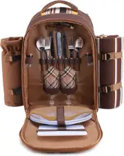 apollo walker Picnic Backpack Bag for 2 Person with Cooler Compartment, Detac...