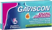 Gaviscon Dual Action Chewable Peppermint Heartburn & Indigestion Relief Tablets (Count of 16)