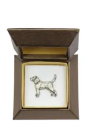 Beagle - Dog brooch in a gift box, elegant pin, lapel pin for Art-Dog brand jack