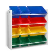 12 Bins Kids Toy Box Bookshelf Organiser Display Shelf Storage Rack Drawer New