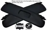 BLACK STITCHING 2X SUN VISORS LEATHER COVERS FITS BMW Z4 E85 CONVERTIBLE 03-09 (for: BMW)