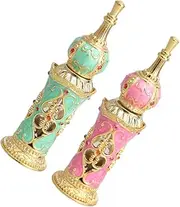 [DRESSOOS] Elegant Glass Fragrance Bottles 2pcs Essential Oil Bottles Empty Perfume Containers for Custom Scent