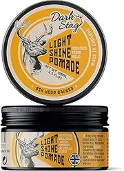 Dark Stag Light Shine Pomade, Professional Hair Styling Product for Men, Water Based for Easy Wash Out, Medium Firm Hold 100ml / 3.5oz
