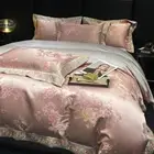 Pure Nature Silk Cotton Bedding Set Embroidery Duvet Cover Bed Sheet Pillowcases