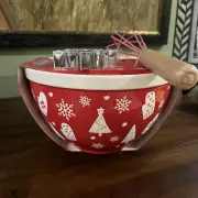 BAKESHOP Christmas Mixing Bowl Snowflake 2 Cookie Cutters Whisk Set