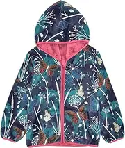 [Caihoyu] Girls Sherpa Lined Fleece Zip Up Jacket Light Jacket Toddler Girl