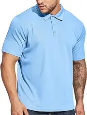 [MIER] Men's Quick Dry Polo Shirts Polyester Casual Collared Shirts Short Sleeve, Moisture-Wicking, Sun Protection