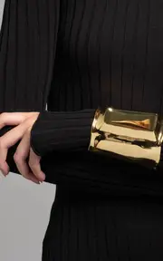 [Alexis Bittar] Brut 14K Gold-Plated Embossed Cuff Bracelet