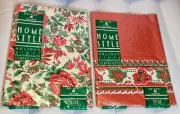 NIP* 2 Vintage Style square 52 in. X 52in. Christmas Tablecloths decorations (4)