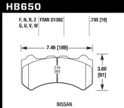 Hawk Disc Brake Pad Front for 2009-2016 Nissan GT-R / HB650G.730 (for: Nissan)