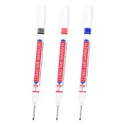 Deep Hole Marker Pens, 3Pcs Ink Waterproof Pen, Black, Red, Blue