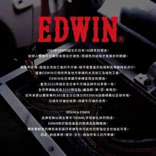 EDWIN 橘標 斜紋繡花LOGO帽T(灰色)-男款