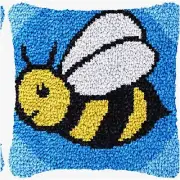 Buzzing Bee Latch Hook Kit - Create a Stunning Sofa Cushion Cover or Rug with Ac