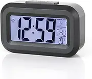 WanderGo Digital Alarm Clock, Small Size Digital Clock for Kids with LED Display Backlight Date/Time/Temp/Snooze for Bedroom Home Office Travel Alarm Clock(Black)