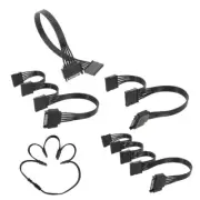 15pin Hard Drive Power Cable 1 Male To 1/2/3/4/5 Female Splitter Adapter