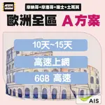 ESIM歐洲全區+摩納哥+摩洛哥+瑞士+土耳其【A方案】高速上網10天-15天