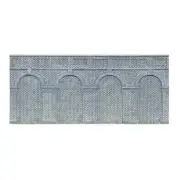 HORNBY MID LEVEL ARCHED RETAINING WALLS X2 (ENGINEERS BLUE BRICK)