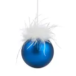 Bloomingdale's Blue Glass Feather Ball Ornament - Exclusive