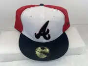 New Era Atlanta Braves 59Fifty 7 1/4" Fitted Hat New Red White Black