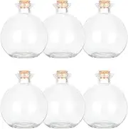 Magic Season Decorative Glass Bottles with Cork Stoppers (260 ml Potion Bottles / 6 Pcs)