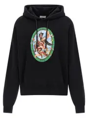 [Off-White] Off-White-Fresco Oval Felpe Bianco/Nero-Uomo S White/Black