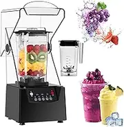 Commercial Blender Smoothie Maker,2200w Electric Stand Mixer with 2 * 2l Cup,5 Presets,17000rpm Silent Blade Ice Crusher,Silent Broken Wall Cooking Machine,for Ice Crushing, Shakes and Smoothies