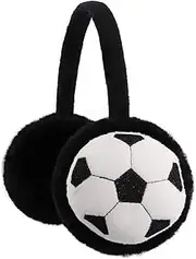 [YJZQ] Kids Earmuffs Football Pattern Ear Warmers Winter Warm Soccer Design Earmuffs Plush Cartoon Children's Earmuffs Fluffy Faux Fur Ear Warmers Protection Xmas Birthday Gifts