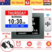 Digital Dementia Day Clock 7/8/10" Large LCD Display Alarm Date Time Year Decor