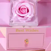 Eternal Rose Flower Ring Box Valentine Day Necklace Wedding Jewelry Box Proposal