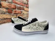 Men Sz 13 VANS Old Skool Raven Skull Sneaker Shoes Black Suede Skateboarding