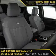 Nissan Patrol GU Wagon Series 1-3 ST, ST-L, ST Plus & Ti XP7 Heavy Duty Canvas 2x Front Seat Covers (In Stock)