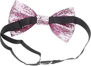 [VALICLUD] Adjustable Faux Leather Bow Tie for Men Sparkling Sequin Design for Weddings Parties and Performances Comfortable Fit for Various Neck