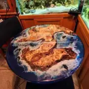 Elegant ocean resin wooden table top | epoxy round dining table top home decor
