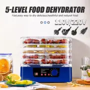 35-70℃ 350W 5 Trays Food Dehydrator Fruit Dryer Jerky Maker 22-26cm Adjustable