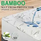 Mattress Protector Bamboo Waterproof Topper Fitted Cover Double Single King KS