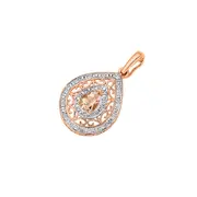 9ct Rose Gold Morganite & Diamond Pear Shape Enhancer Pendant in Peach