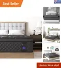25cm Double Hybrid Mattress - Medium Firm Euro Top for Ultimate Pressure Relief